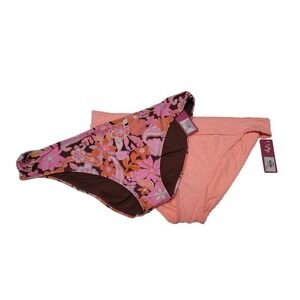 Ninty Nine  Bikini Bottoms 2-Pack Floral Print High Waist Swimsuit SizeXXL